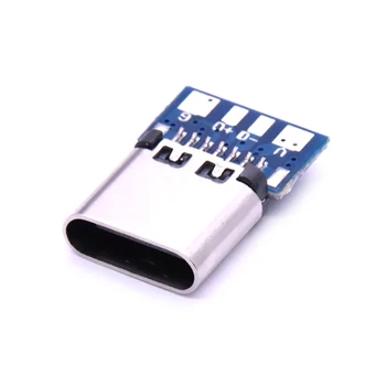 10PCS Micro USB 2.0 Tip C Priključek 14 Pin Ženski Vtičnico Posodo Skozi Luknje PCB 180 Navpično Ščit USB