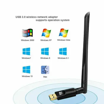 1200Mbps Brezžični USB Wifi Adapter za Ključ Dual Band 2,4 G/5GHz w/Antena 802.11 AC