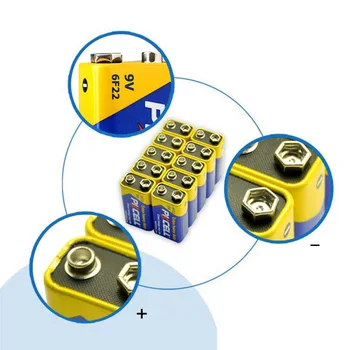 12PC PKCELL 9V 6F22 9 Volt Baterije Enaka CR9V ER9V 6LR61 baterije Ekstra težkih Ogljikovega Cinkove Baterije za elektronske therm