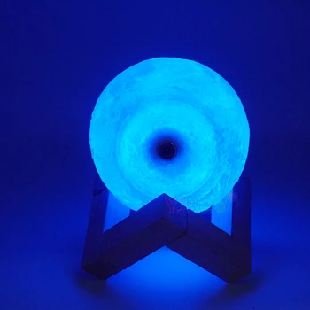 16 barv 3D Tiskanja Luna Svetu Lučka Žareče Luna Lučka S Stojalom ,ki so Oddaljeni,Luna Noč Luč za Dom Spalnica Dekor Otrok