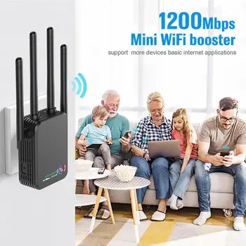 2,4 Ghz WiFi Repetitor Brezžičnega Wifi Extender 1200Mbps Wi Booster Wi-Fi 802.11 N Wifi Signala Repiter Dolgo Vrsto fi 2.4 G Ampli S6E5