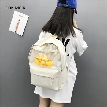 2019 newTransparent majhne rumene raca nahrbtnik korejska različica Harajuku dekle visoki šoli študenta vrečko ženski plima nahrbtnik 4 durk