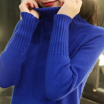 2019 Nove Jesensko zimske Ženske Pletene Puloverje Puloverju Turtleneck Long Sleeve Solid Color Slim Elastična Kratka Jopica Ženske
