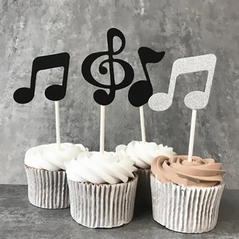 30 Kos Glasba Ugotavlja Tematskih Cupcake Pokrivalo Papir Torto Vstavi Kartico Poročna Torta Pokrivalo Dekoracijo