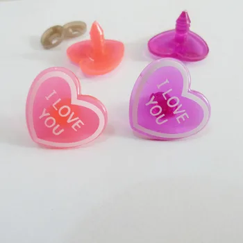 40pcs novo arrvial 23x26mm srce oblika varnosti plastične igrače nos & podložka za diy lutka ugotovitve--color opcijo