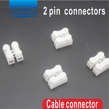 500Pcs 2 pin pritisni in hitro priključek za kabel priključek Napeljave Terminal 10A 250V