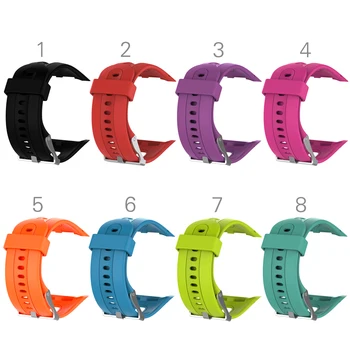 8 barv Silikonske Gume Watchband Zamenjava Watch Band iz nerjavečega jekla sponke za Garmin Forerunner 10/15 Moški Edition