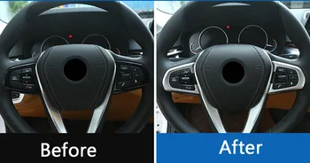 ABS Chrome Notranje zadeve Volan Gumb Okvir Pokrova Trim Za BMW Serije 5 G30 2018 Za BMW X4 G02 2018 Avto-Styling