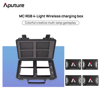 Aputure MC 4-Lahka Potovalni Komplet RGB LED Luči SCT HSI barvnem Načinu z Brezžično Polnjenje Box Fotografija Studio na Prostem fill light