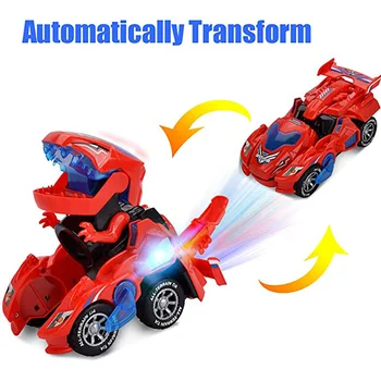 Avtomobilske Dirke Mini Big Električni Deformacije Dinozaver Preoblikovanje Skladb Tovornjak Otrokom Za Igračo Model Igrače Za Otroke Darilo Za Rojstni Dan Otroka W