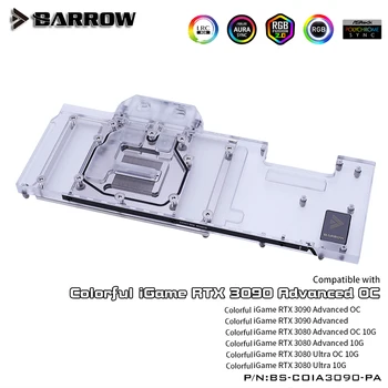 BARROW, Vodni Blok uporabite za Pisane iGame RTX 3090 Napredno OC /iGame RTX 3080 Ultra OC GRAFIČNO Kartico Glavi A-RGB hladilni blok
