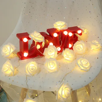 Baterijo, USB Powered LED Niz Luči Garland Valentinovo Poročno zabavo Doma Rose Cvet luči dekoracijo Počitnice razsvetljavo