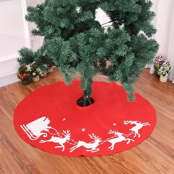 Božično Drevo Kritje Krilo Jelena Vzorec Dekoracijo Okrogle Rdeče za Dom Počitnice Stranka Kerstboom Kritje Rok H99F