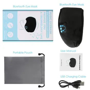 Brezžične Slušalke Spalna Oči Masko Bluetooth 5.0, Glasba Spanja Oči Odtenkov, vgrajeni Zvočniki, Mikrofon za Prostoročno Stroj
