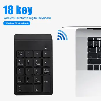 Brezžični Številčna Tipkovnica Mini Bluetooth Številčna Tipkovnica 18 Tipke na Tipkovnici za PC, Laptop, Prenosnik Tablet Brezžična Tipkovnica