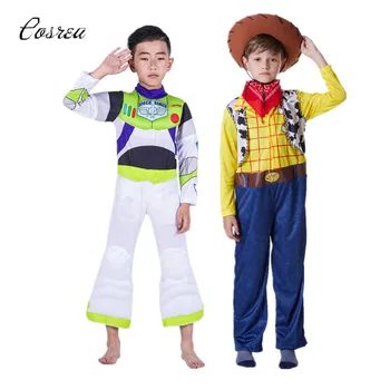 Buzz Light Leto Kostum Klobuk Kavboj Woody Cosplay Obleko Otroka Halloween Carnival Buzz Lightyear Woody