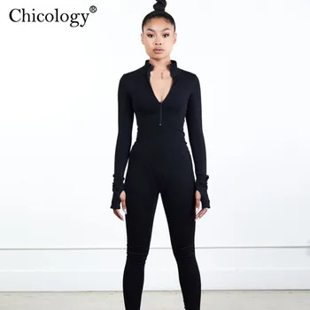 Chicology 2020 Dolgimi Rokavi Jumpsuit Za Ženske Elegantne Bodycon Obleke Pozimi Pade Seksi Športna Oblačila Za Fitnes Skok Obleko Šport