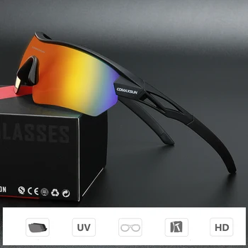 Comaxsun Strokovno Polarizirana Kolesarska Očala MTB Cestno Kolo zaščitna Očala za Športe na Prostem Kolesarska Očala UV 400 5 Objektiv TR90