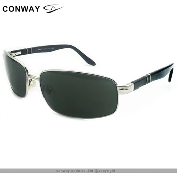 Conway Vojaške Sončna Očala Proti Bleščanju Razmislek Mens Vožnjo Očala Pravokotne Kovinske Zlitine Odtenki Steklo Objektiv Odporna Na Udarce