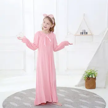 Dekleta Princesa Noč Obleke Čipke Mozaik Dolg Rokav Otrok Doma Oblačil Za Pomlad Jesen Otroci Spanja Obleko Pižamo De Vestido