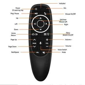 G10s Pro Ozadja Glas Zraka Daljinsko Miško 2,4 GHz Mini Fly Mouse z Glasovnega Vnosa Za Android Ščit TV Box