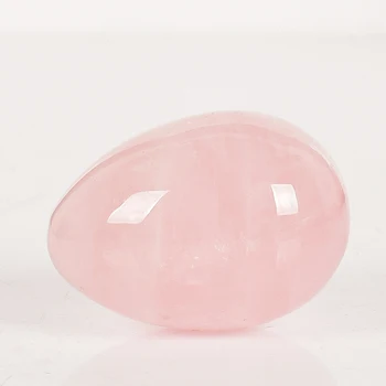 Gemstone, jajce, 1 kos velike velikosti 50*35-mm Naravnih rose quartz Crystal Kroglice z leseno osnovo Zdravljenje Čakre Reiki Žogo za dekoracijo