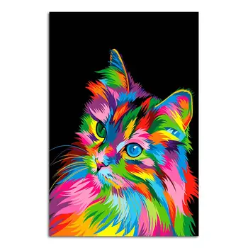HD tiskanja 1 plošča Radovedna Mačka z Weer Narave Barve Zbirka domov dekoracijo platno stensko umetnosti slikarstva za dnevno sobo