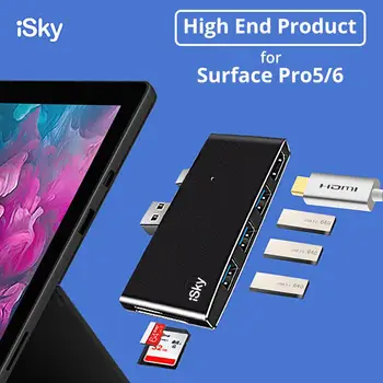 ISky za Microsoft Surface USB Hub Pro5 Pro6 Pro2017 USB Širitev HDMI SD TF 6in1 Mini DP Zunanji USB Surface Pro 34567