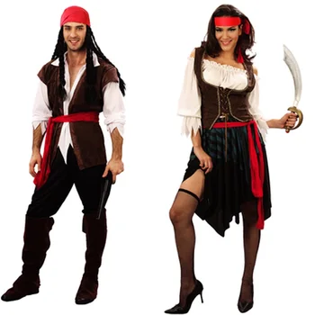 Kapitan piratov s karibov pirat jack sparrow ženska odraslih cosplay ženski moški halloween kostumi za ženske seksi plus velikost