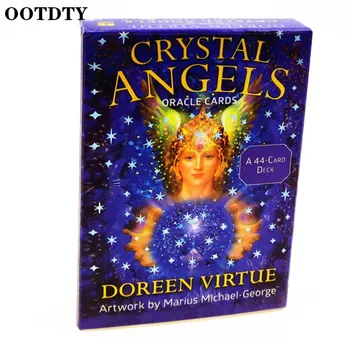 Kristalno Angel Oracle Kartice Družini Stranka Igre Prerokovanje Usode Polni Angleški 44 Kartice Krovom Tarot