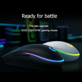 Logitech G102 Gaming Mouse 8000 DPI 6 Gumbe Žično Miško Lahke Igre Igralne Elemente, LIGHTSYNC Igralec
