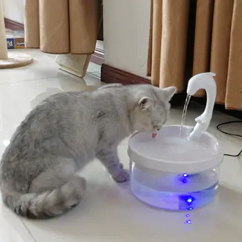 Mačka Vodnjak Pes Pitne Skledo Pet USB Samodejno Razpršilnik Vode Super Tiho Pijem LED Luči Samodejni Podajalnik Pijačo Filter