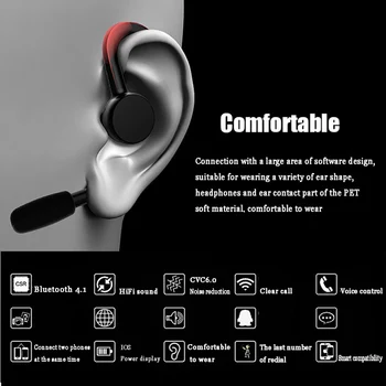 McGeSin Bluetooth Brezžične Slušalke Poslovnih Čepkov Za Prostoročno Glasbo, Šport Slušalke Z Mikrofonom Za Huawei Telefon Xiaomi