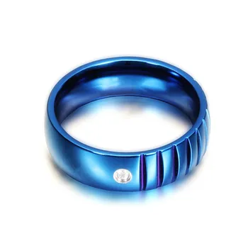 Modyle 6 mm Classic S Kristalno Modri Obroči 316L iz Nerjavečega Jekla, Zaročni Prstani Poročni Pasovih Za Moške Nakit za Ženske