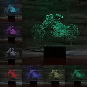Motociklistična Racer Novost 3D Lučka LED USB Fashion Night Light Fantje Darila Spalnica Desk Dekor Ozračja Osvetlitev Lamparas Flashlig