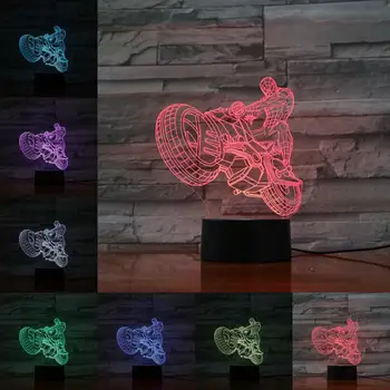 Motociklistična Racer Novost 3D Lučka LED USB Fashion Night Light Fantje Darila Spalnica Desk Dekor Ozračja Osvetlitev Lamparas Flashlig