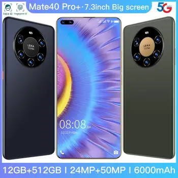 Najnovejši HUAWE Mate40 Pro+ Globalni Različico Pametnega telefona 7.3 Palčni Zaslon visoke LOČLJIVOSTI 4k Deca Jedro 6000mAh Dual Sim Kartico 12GB 512GB Mobilni Telefon