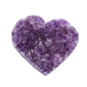 Naravni Ametist Srce Oblika Kristalov Kremena Zdravilni Kamen Za Dom Dekoracijo Ornament Kolekcije Vijolična