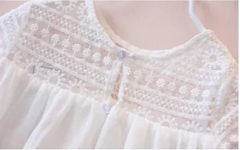 Nov izdelek eksplozije dekle barva čipke obleko bombaž dvojno plast U-vratu ženska otroška moda domov storitev