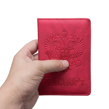 Nove pu usnje ruske dvakrat vodil orel, simbol za kartico sim vrečko potovanja ID kreditne vozovnice potni list carf mapo zaščitni pokrov