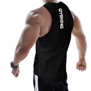 Novo Bodybuilding Vrhovi Tank Moških Telovadnic Fitnes Vadbo Bombaž majica brez Rokavov, Oblačila, Moški Priložnostne Stringer Singletnega Moški Telovnik Vrhovi