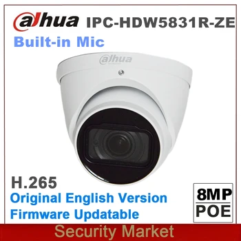 Original dahua angleški različici IPC-HDW5831R-BENEDIKT 8MP POE IR Zrkla Omrežna Kamera Vgrajen Mikrofon WDR 2,7 mm-12 mm motorizirana objektiv IPC