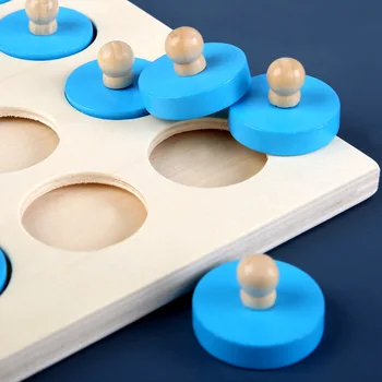 Otroci Lesene Puzzle Igrača Memory Match Igra Šah Blue Memory Šah Otroci Zgodaj Izobraževalne Družini Stranka Tabela Igra za Otroke