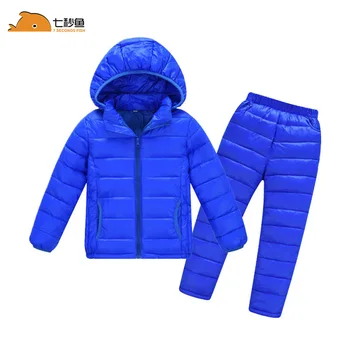 Otroci zimsko jakno določa dekle zimski plašč fant zimsko jakno baby dekle topla oblačila 2 kos