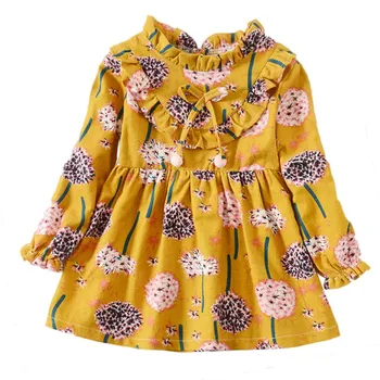 Pomlad Novo Modno Oblikovanje Priložnostne Otroci, Dekleta, Obleko Deklica Cvjetnim Natisne Obleko