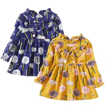 Pomlad Novo Modno Oblikovanje Priložnostne Otroci, Dekleta, Obleko Deklica Cvjetnim Natisne Obleko