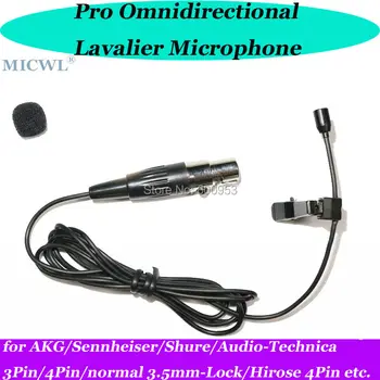 Pro mini Brezžična Lavalier Posnetek River OmniDirectivity Mikrofon za Sennheiser AKG Shure Audio-Technica itd.