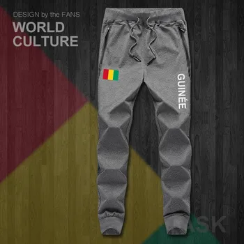 Republika Gvineja GIN Guinean GN mens hlače joggers jumpsuit sweatpants skladbo znoj fitnes runo taktično priložnostne narod zastavo