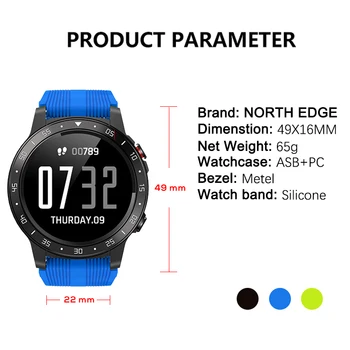 Severni Rob Smart Digitalni Watch Moški Tekaški Športni GPS Ure Bluetooth Telefonski Klic Nepremočljiva Srčni utrip, Kompas, nadmorska Višina Ura