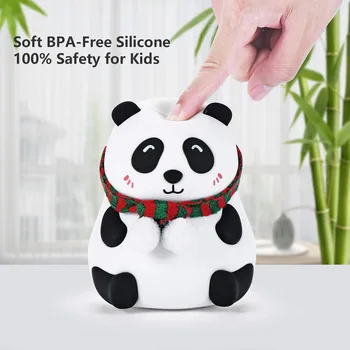 Silikonski Noč Svetlobe LED Touch Senzor Panda Lučka Za Otroka, Otroci, Otrok, Vrtec 7 Barv USB Polnilne Poleg Spalnica Dekor